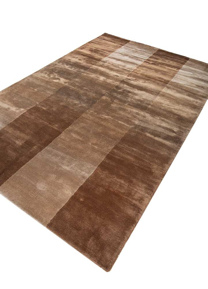 chroma beige and brown viscose hand tufted Rug - FoldShot