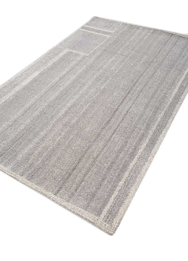 pathways grey and black wool hand tufted Rug - FoldShot