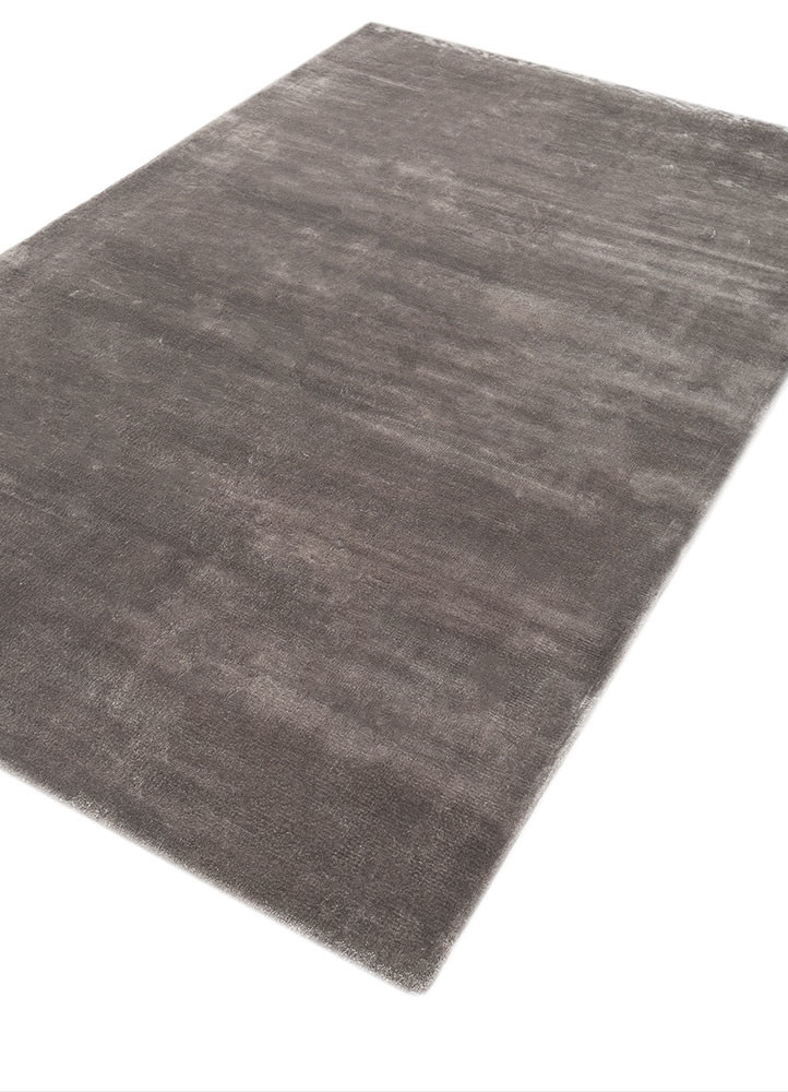 cera grey and black viscose hand tufted Rug - FoldShot