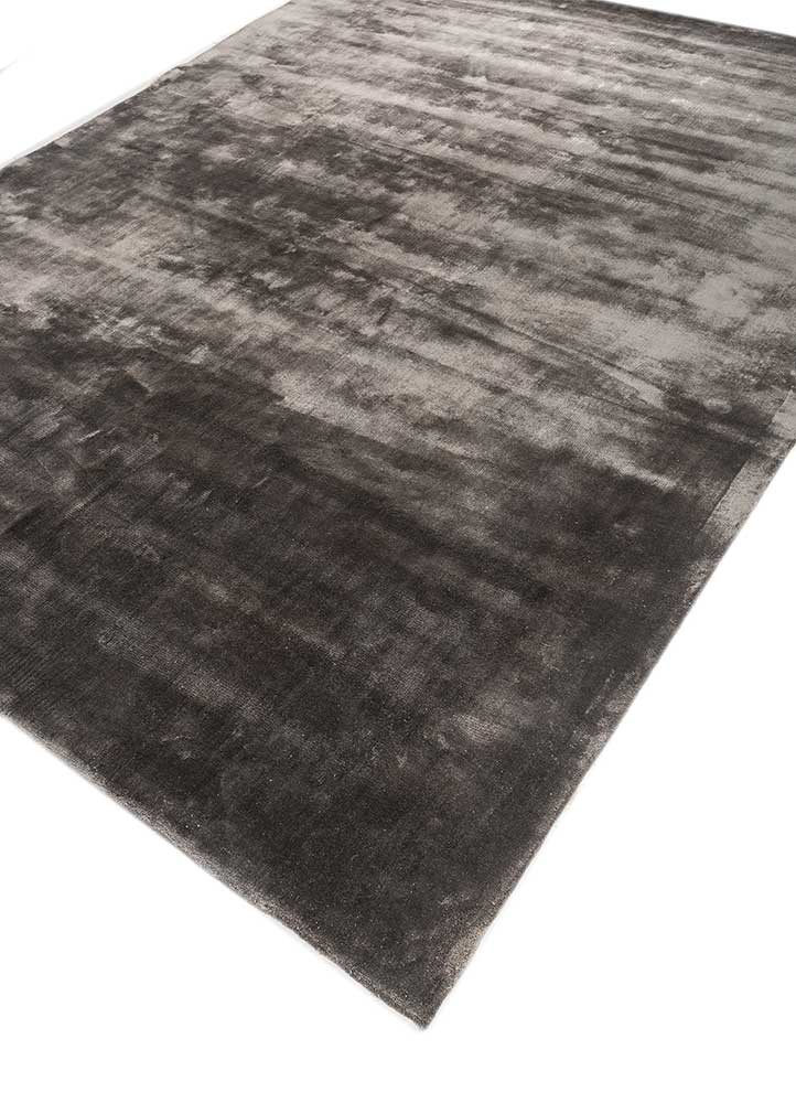 cera grey and black viscose hand tufted Rug - FoldShot