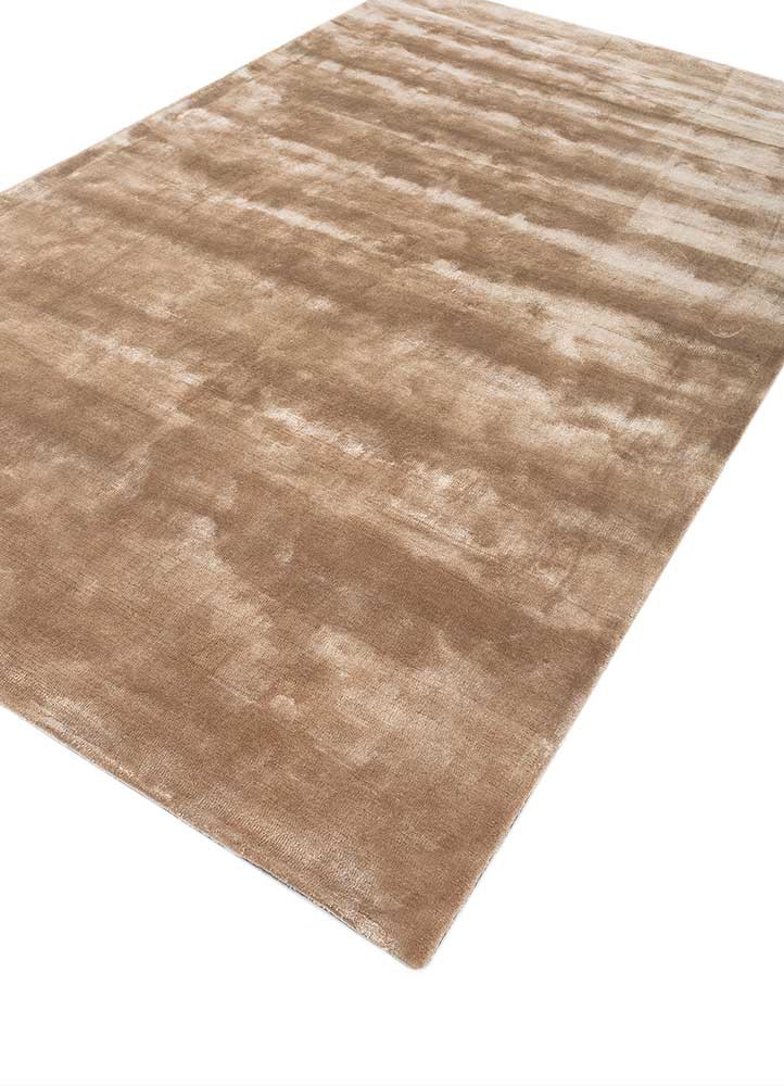 cera beige and brown viscose hand tufted Rug - FoldShot