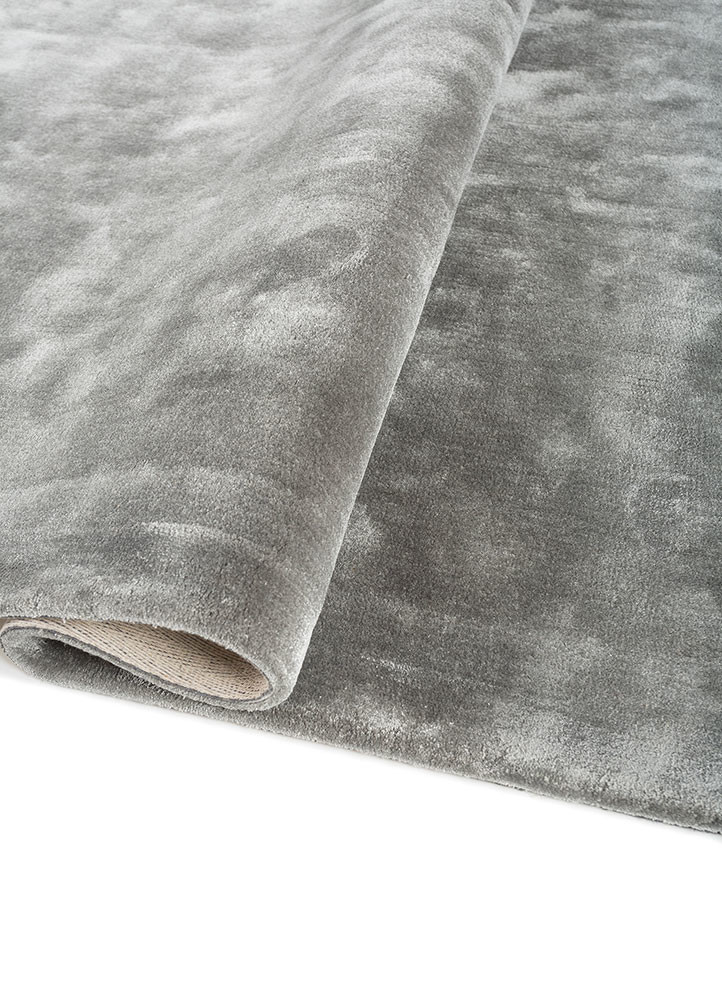 cera blue viscose hand tufted Rug - FoldShot