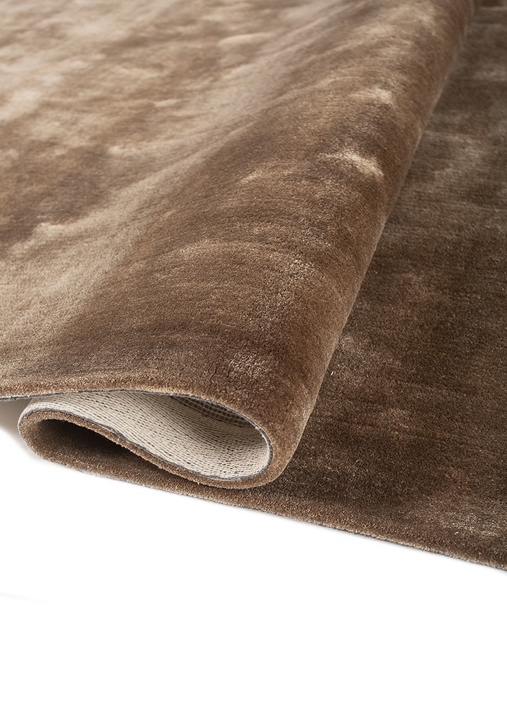 cera beige and brown viscose hand tufted Rug - FoldShot