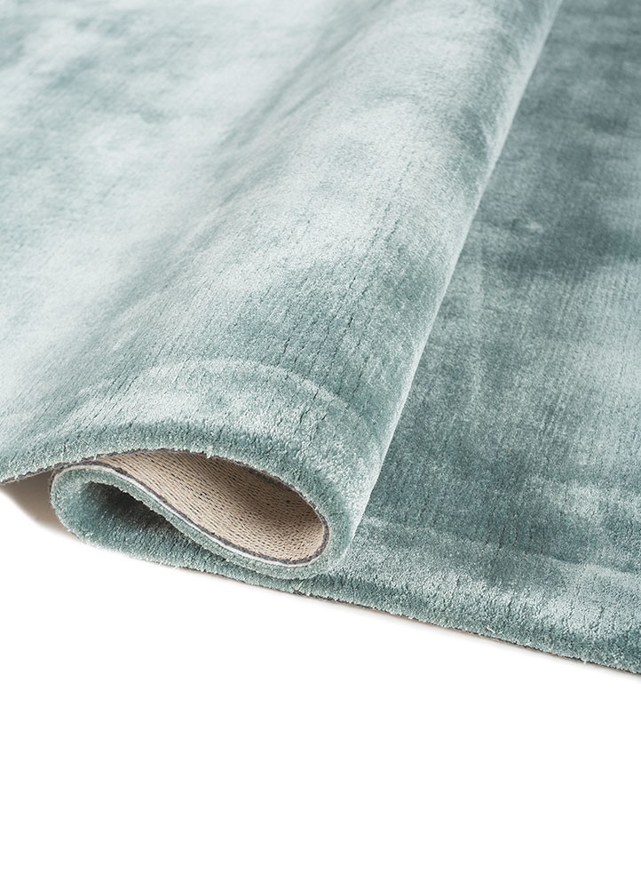 cera blue viscose hand tufted Rug - FoldShot