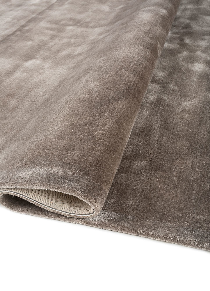 cera grey and black viscose hand tufted Rug - FoldShot