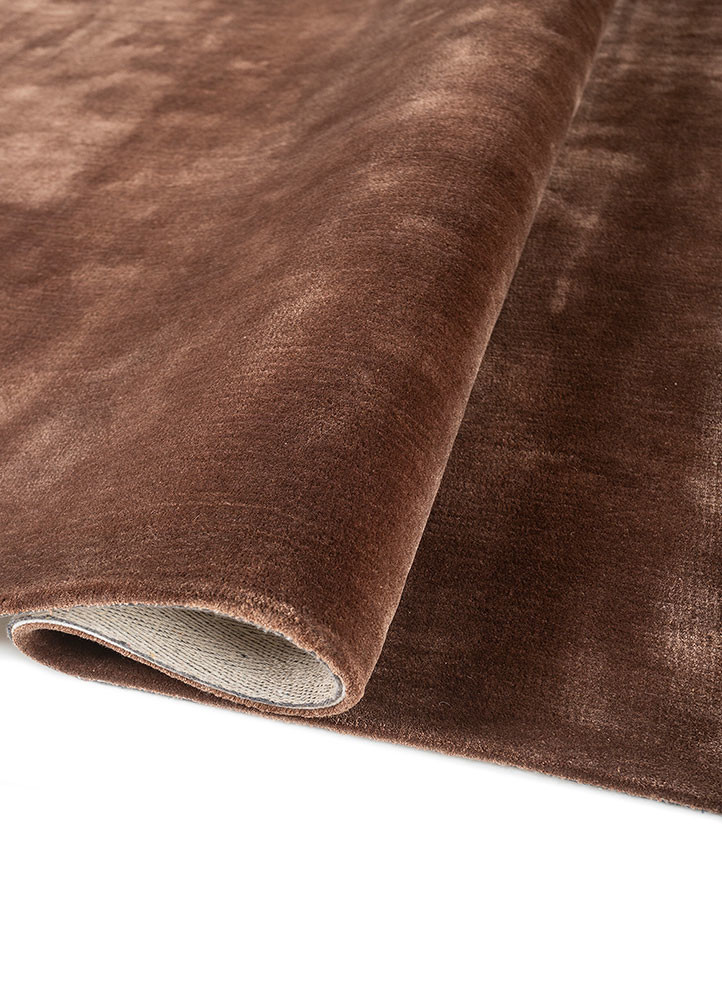 cera beige and brown viscose hand tufted Rug - FoldShot