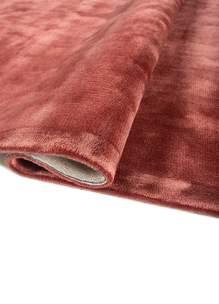 cera red and orange viscose hand tufted Rug - FoldShot