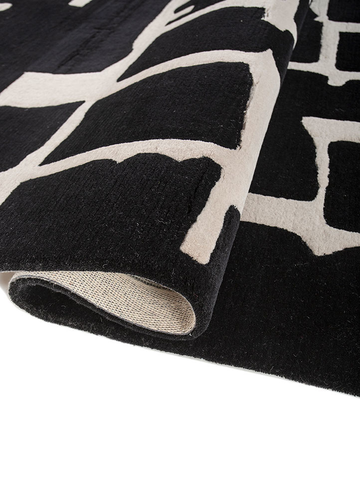 adrift grey and black wool hand tufted Rug - FoldShot