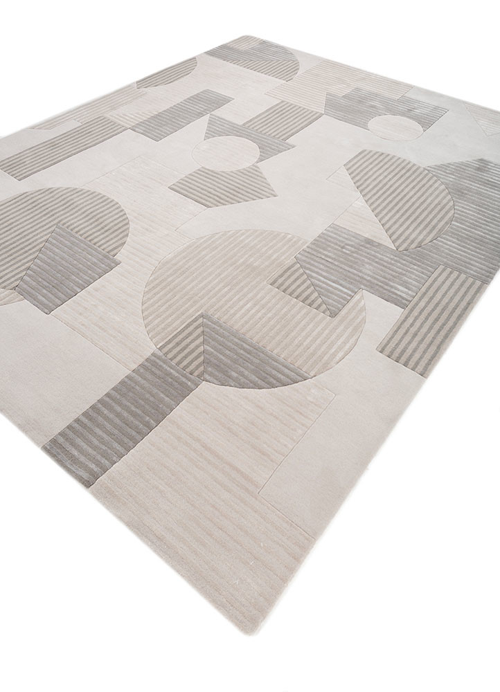 pathways grey and black wool and viscose hand tufted Rug - FoldShot pathways grey and black wool and viscose hand tufted Rug - FoldShot