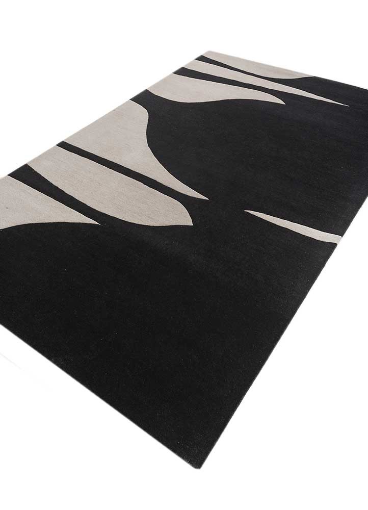 aprezo grey and black wool hand tufted Rug - FoldShot
