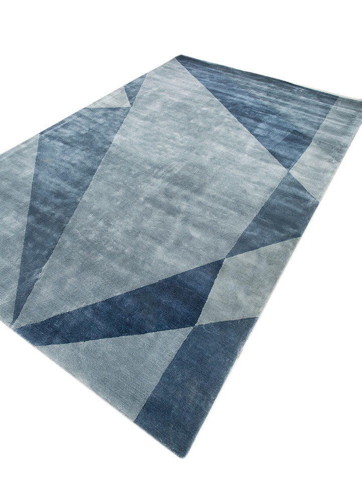 come around blue viscose hand tufted Rug - FoldShot come around blue viscose hand tufted Rug - FoldShot