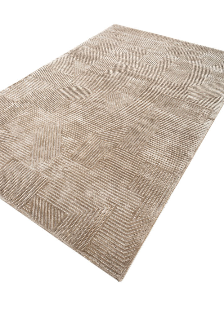 cera beige and brown wool and viscose hand tufted Rug - FoldShot cera beige and brown wool and viscose hand tufted Rug - FoldShot