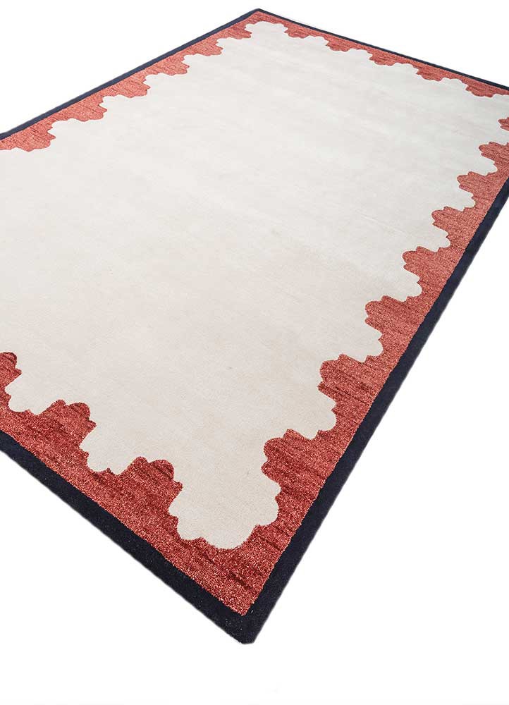 alhambra ivory wool and viscose hand tufted Rug - FoldShot