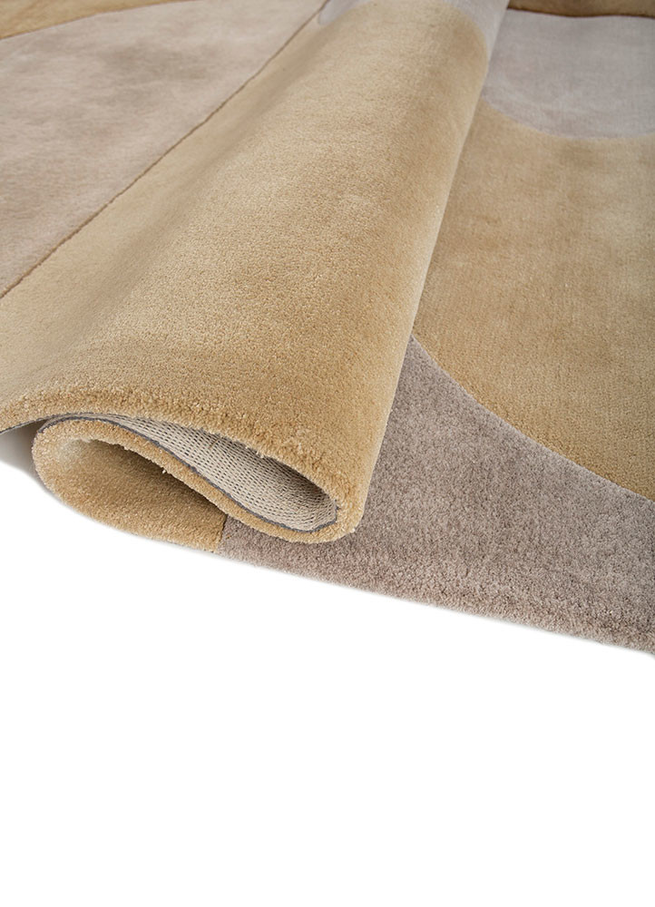 joy gold wool and viscose hand tufted Rug - FoldShot