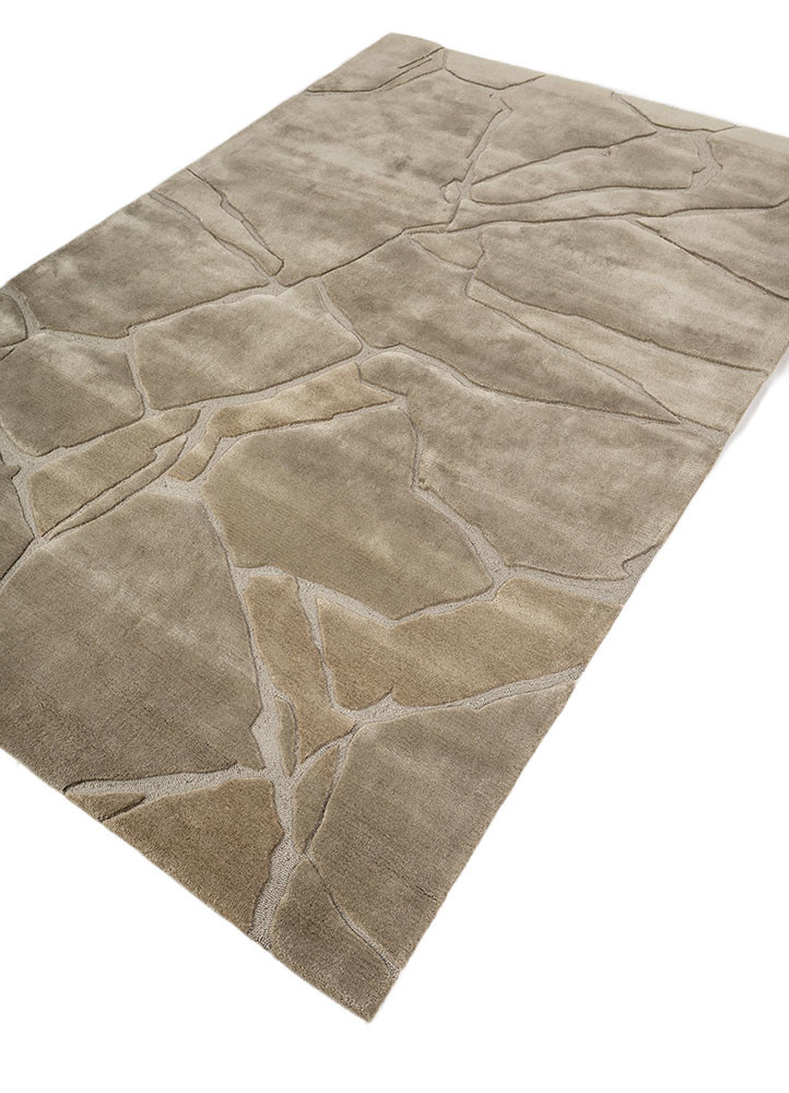 genesis green wool and viscose hand tufted Rug - FoldShot