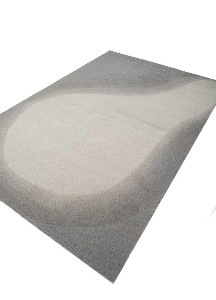 chroma grey and black wool hand tufted Rug - FoldShot