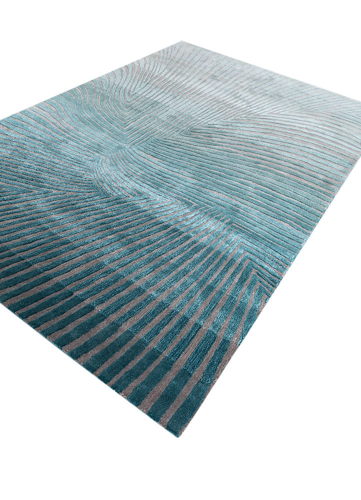 lucid blue wool and viscose hand tufted Rug - FoldShot lucid blue wool and viscose hand tufted Rug - FoldShot