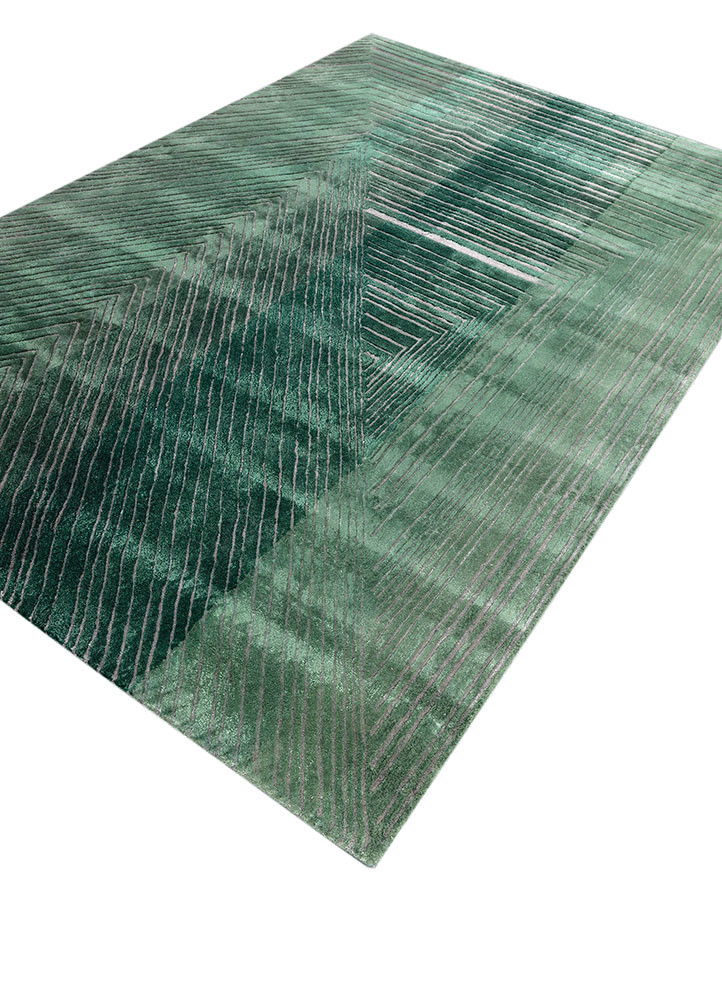 white noise green wool and viscose hand tufted Rug - FoldShot white noise green wool and viscose hand tufted Rug - FoldShot