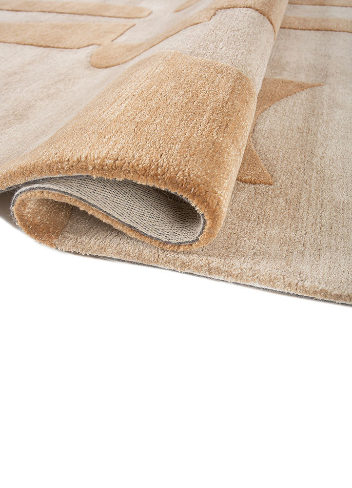 white noise gold wool and viscose hand tufted Rug - FoldShot white noise gold wool and viscose hand tufted Rug - FoldShot