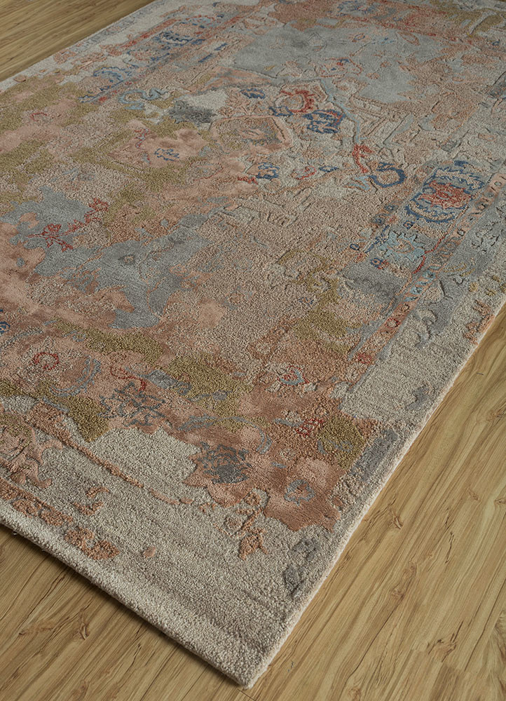 mythos red and orange wool and viscose hand tufted Rug - FoldShot