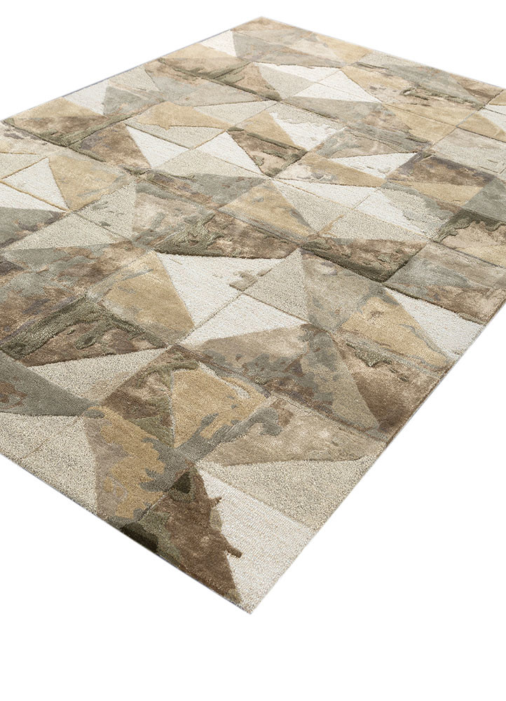 caliedo blue wool and viscose hand tufted Rug - FoldShot
