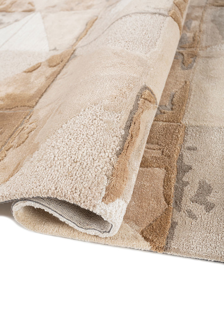 caliedo ivory wool and viscose hand tufted Rug - FoldShot caliedo ivory wool and viscose hand tufted Rug - FoldShot