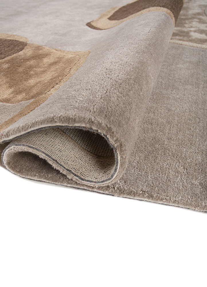 joy grey and black wool and viscose hand tufted Rug - FoldShot