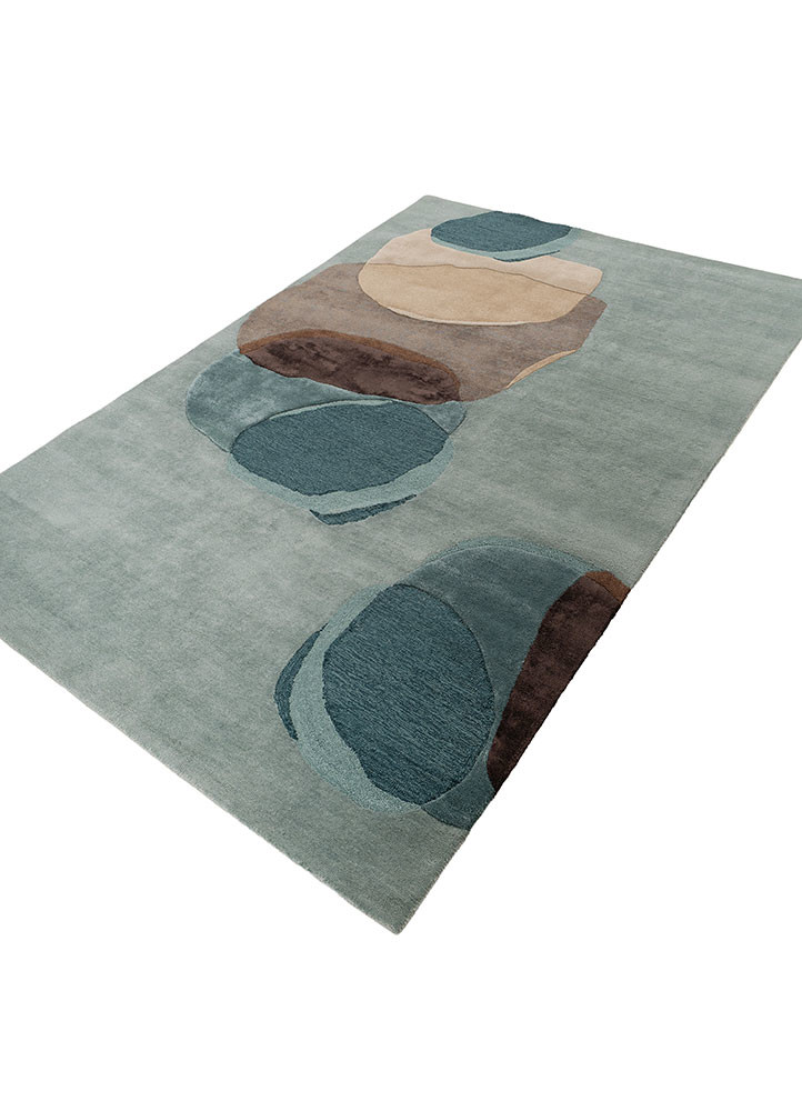 joy blue wool and viscose hand tufted Rug - FoldShot joy blue wool and viscose hand tufted Rug - FoldShot