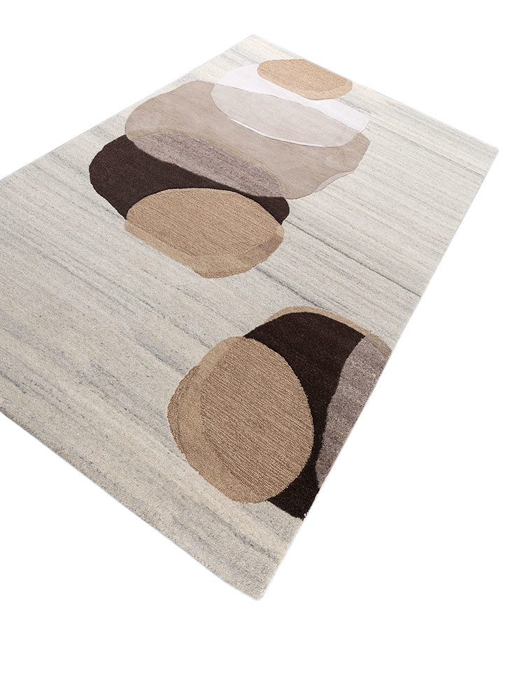 joy ivory wool and viscose hand tufted Rug - FoldShot