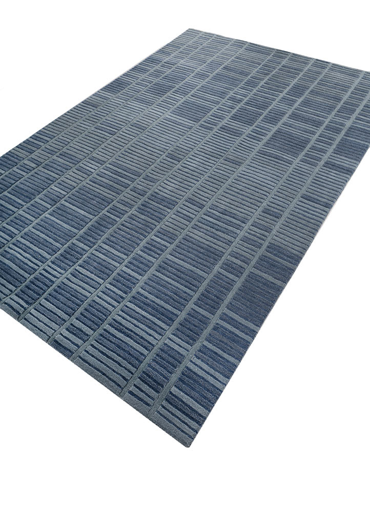 wild wanderlust blue wool hand tufted Rug - FoldShot wild wanderlust blue wool hand tufted Rug - FoldShot