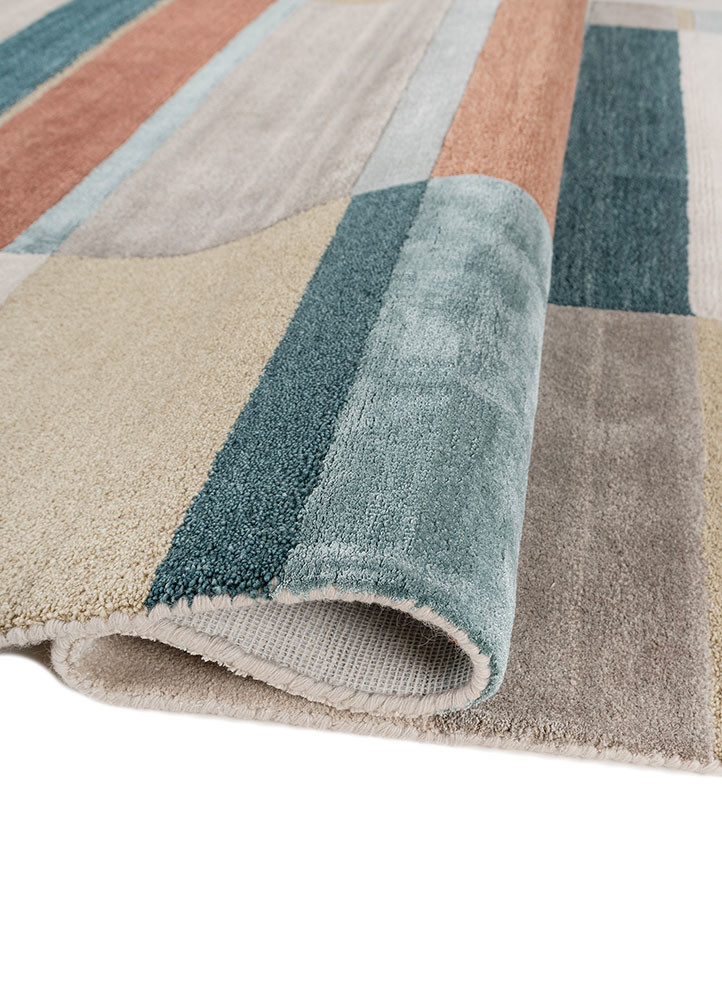 caliedo beige and brown wool and viscose hand tufted Rug - FoldShot