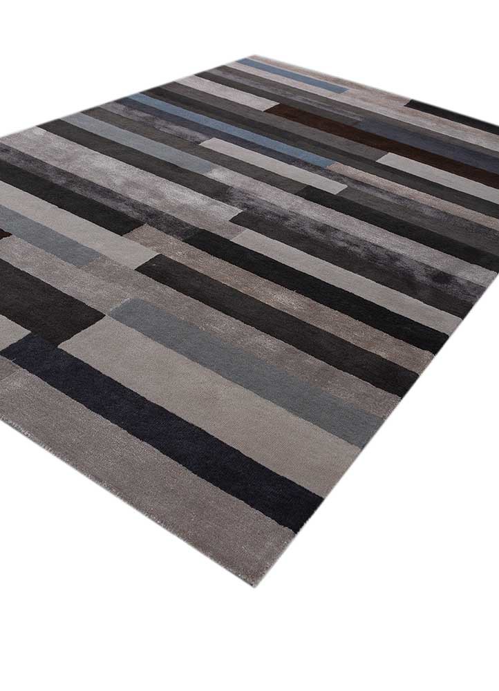 acar grey and black wool and viscose hand tufted Rug - FoldShot