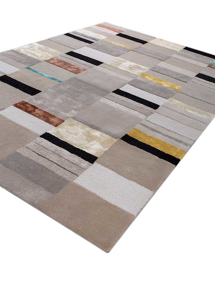 acar ivory wool and viscose hand tufted Rug - FoldShot