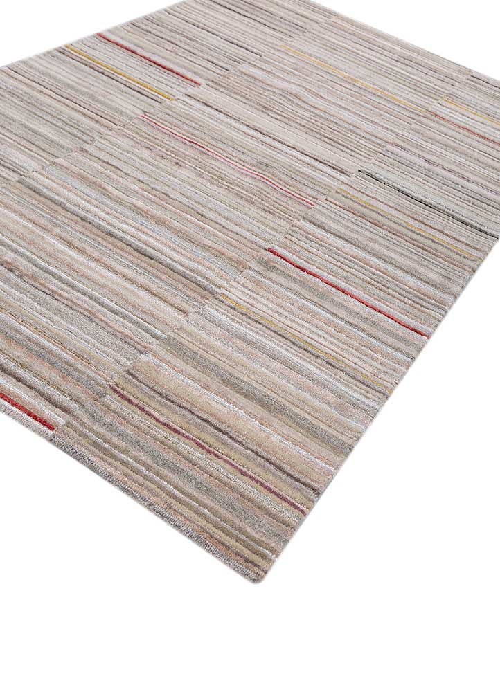 acar ivory wool and viscose hand tufted Rug - FoldShot