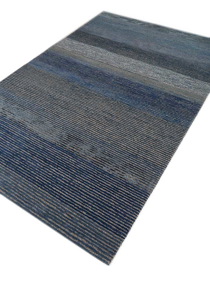 acar blue wool and viscose hand tufted Rug - FoldShot acar blue wool and viscose hand tufted Rug - FoldShot