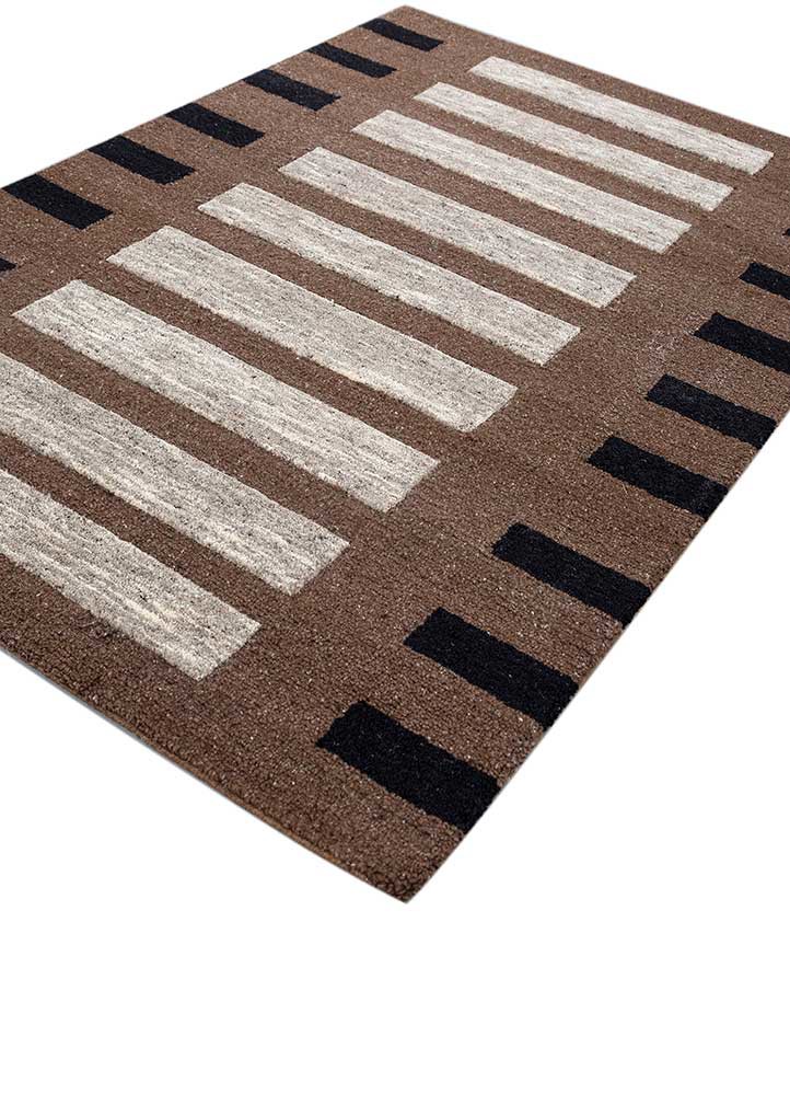 acar beige and brown wool and viscose hand tufted Rug - FoldShot