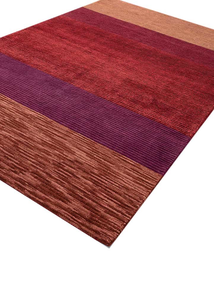 acar red and orange wool and viscose hand tufted Rug - FoldShot