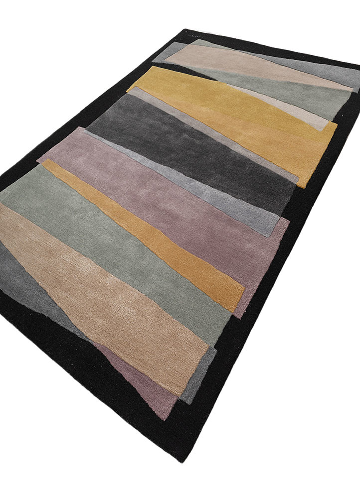 aprezo grey and black wool and viscose hand tufted Rug - FoldShot aprezo grey and black wool and viscose hand tufted Rug - FoldShot