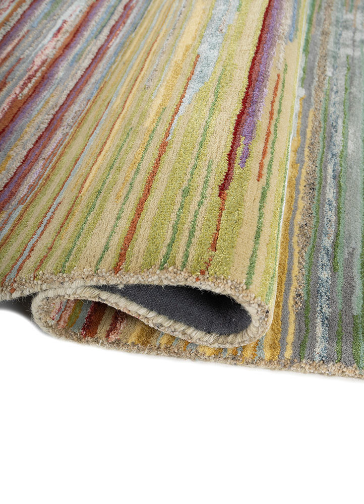 acar blue wool and viscose hand tufted Rug - FoldShot