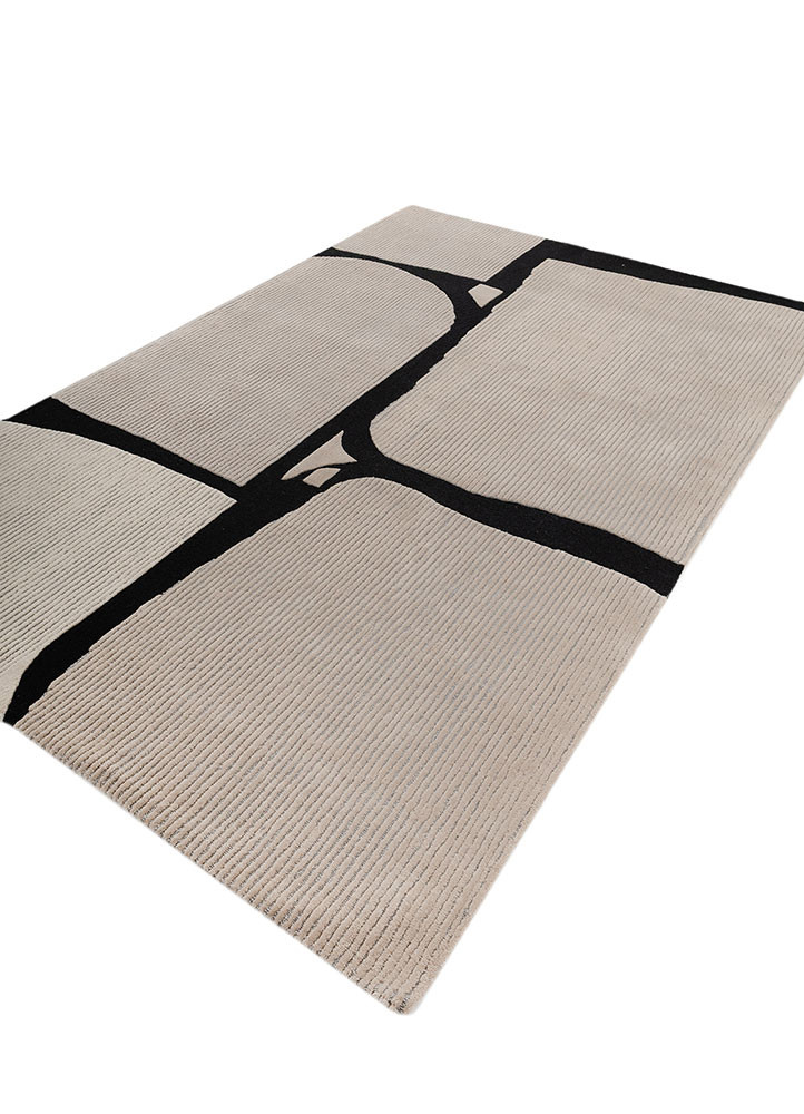 aprezo ivory wool and viscose hand tufted Rug - FoldShot