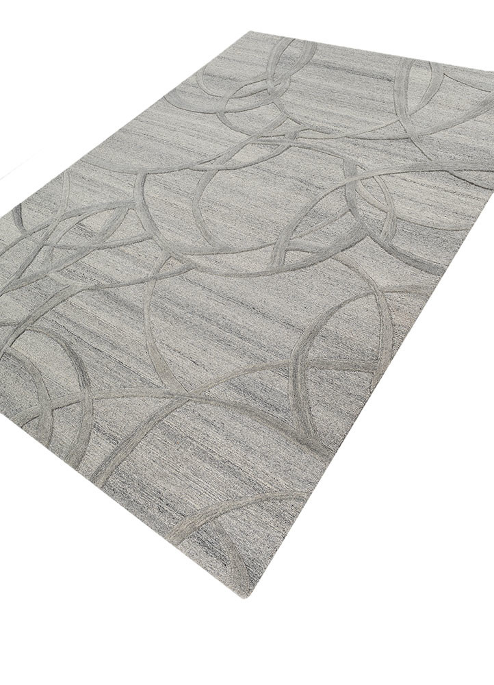 pathways blue wool hand tufted Rug - FoldShot