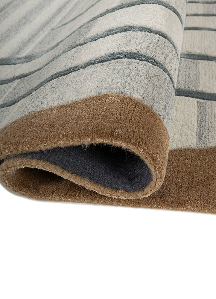 acar beige and brown wool hand tufted Rug - FoldShot acar beige and brown wool hand tufted Rug - FoldShot