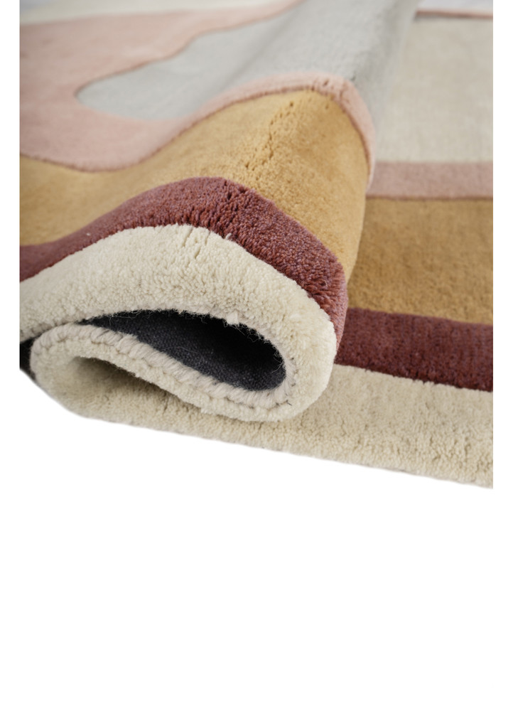 joy gold wool hand tufted Rug - FoldShot