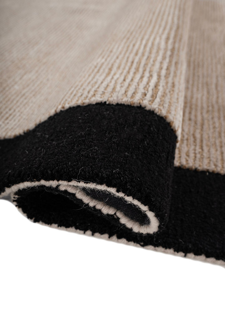 linear blue wool hand tufted Rug - FoldShot