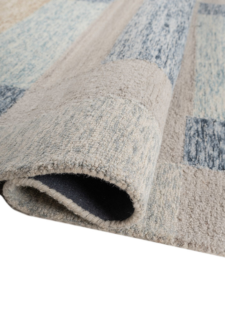 pathways beige and brown wool hand tufted Rug - FoldShot pathways beige and brown wool hand tufted Rug - FoldShot