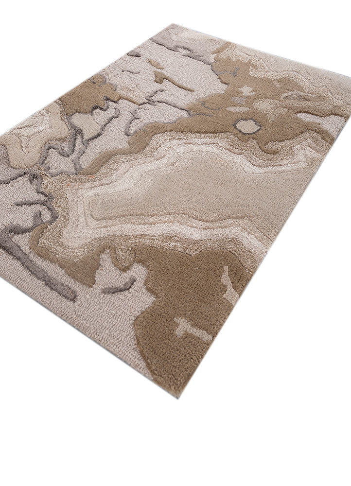 genesis beige and brown wool and viscose hand tufted Rug - FoldShot genesis beige and brown wool and viscose hand tufted Rug - FoldShot