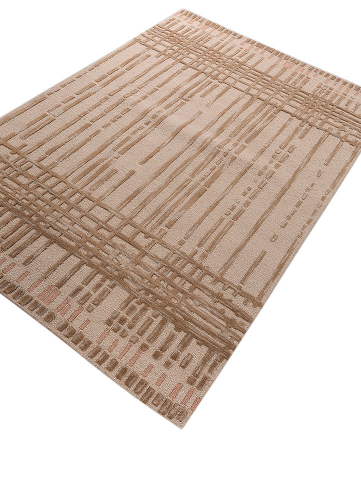pathways beige and brown wool hand tufted Rug - FoldShot pathways beige and brown wool hand tufted Rug - FoldShot