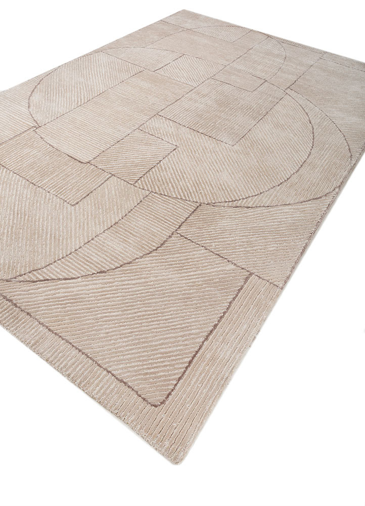 aprezo ivory wool and viscose hand tufted Rug - FoldShot aprezo ivory wool and viscose hand tufted Rug - FoldShot