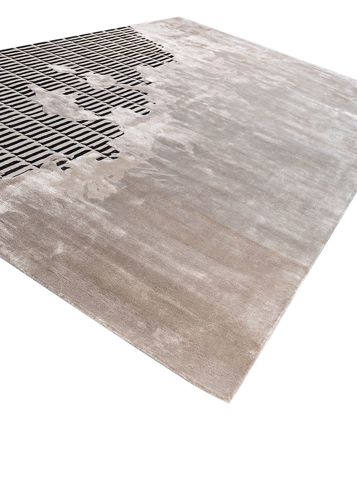 adrift grey and black wool and viscose hand tufted Rug - FoldShot
