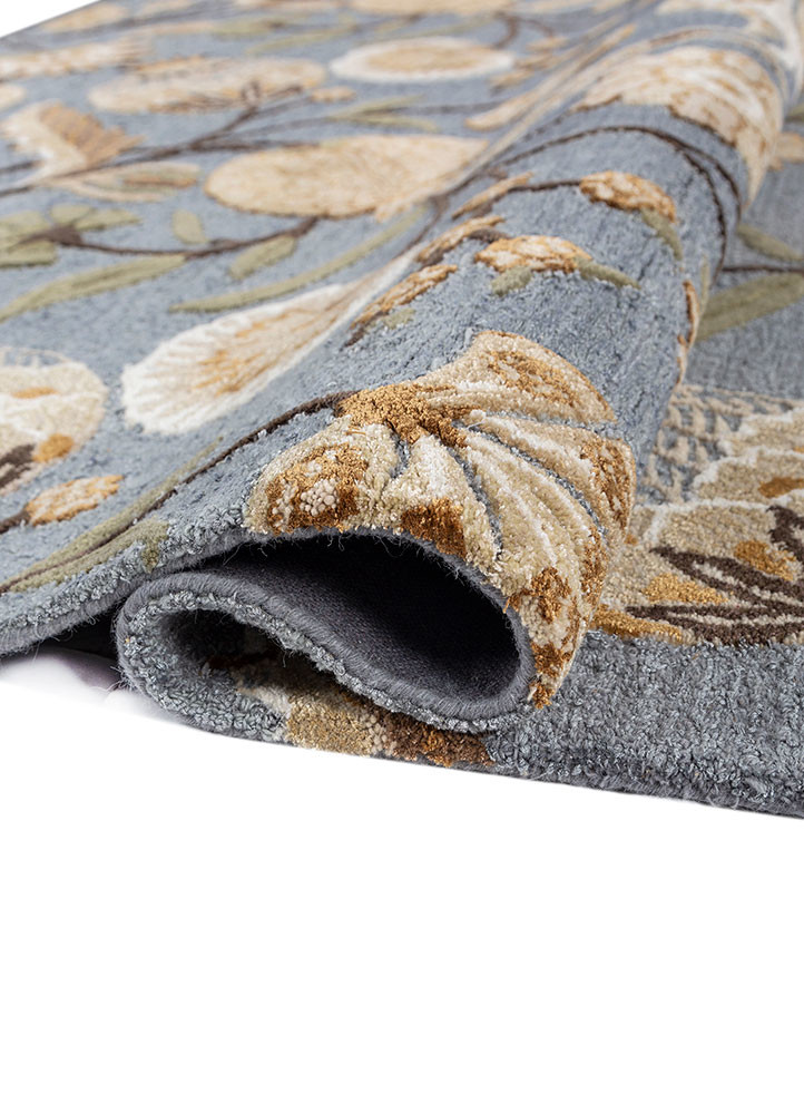 hacienda blue wool and viscose hand tufted Rug - FoldShot